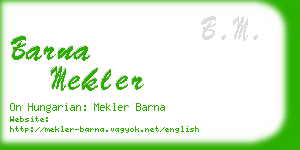 barna mekler business card